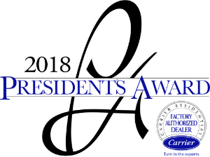 2018 Carrier Factory Authorized Dealer President's Award logo.