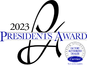 2023 Carrier Factory Authorized Dealer President's Award logo.