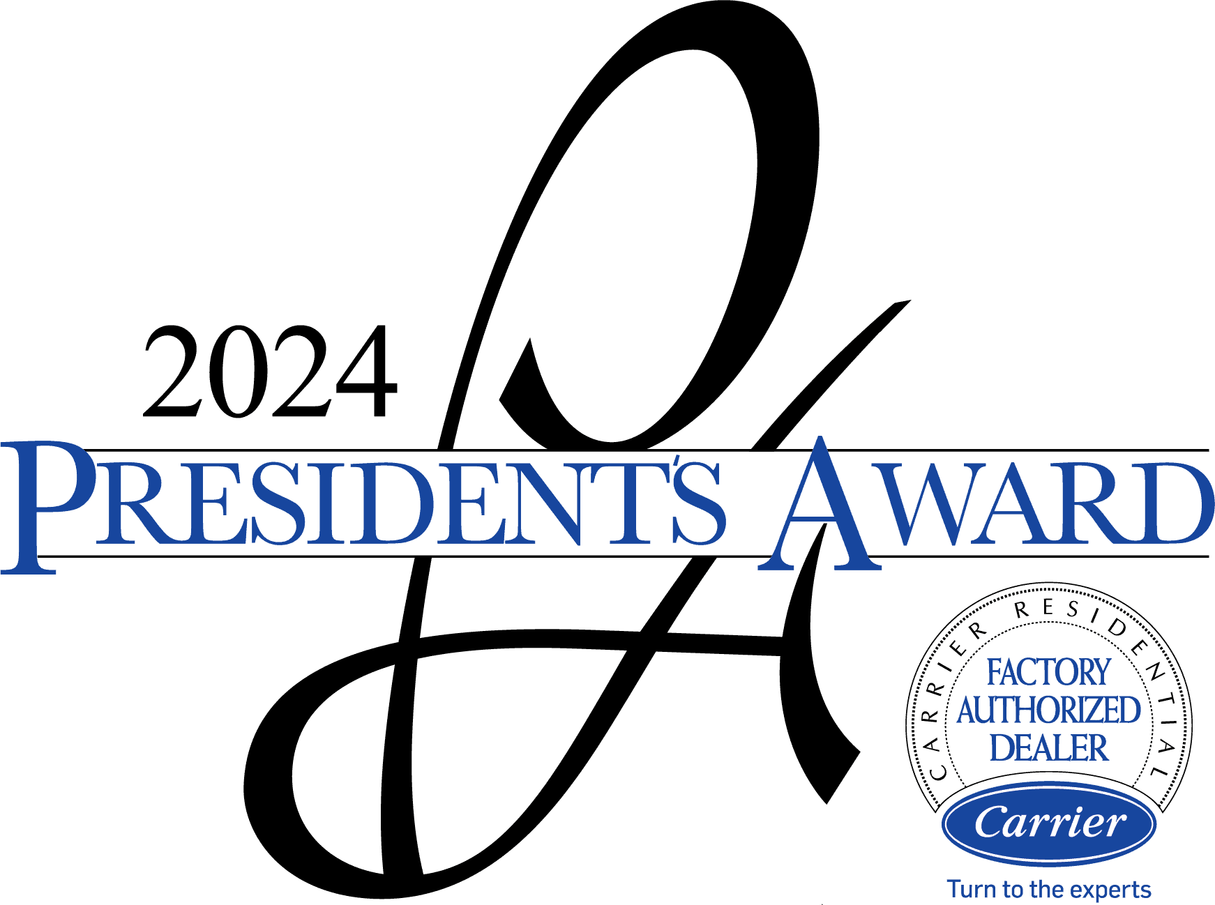 2024 Carrier Factory Authorized Dealer President's Award logo.