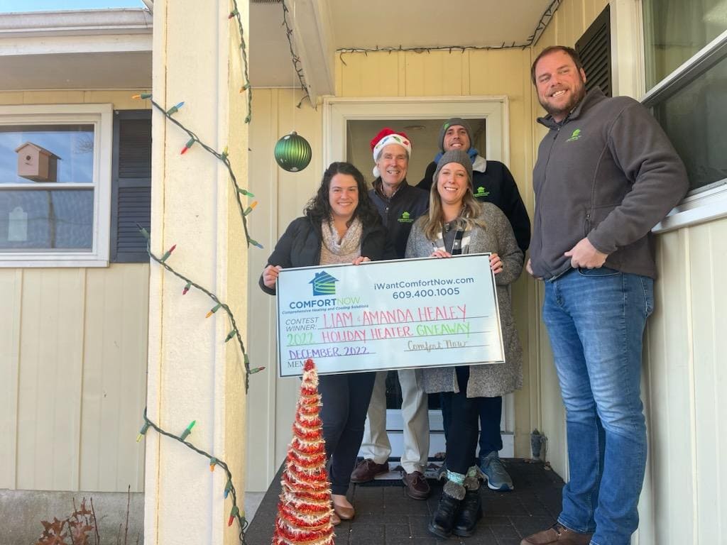 Liam and Amanda Healey - recipients of the 2022 Comfort Now Holiday Heater Giveaway