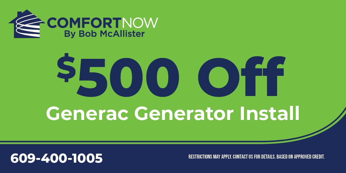 $500 off generac generator install. Restrictions apply. Contact us for details.