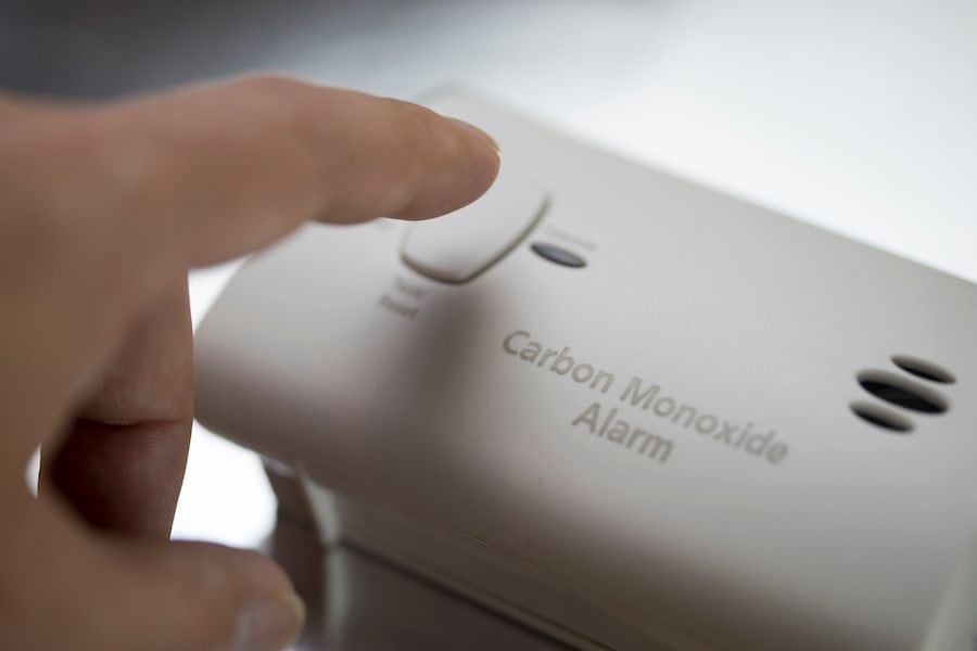 A carbon monoxide alarm. Learn the Facts About Carbon Monoxide.