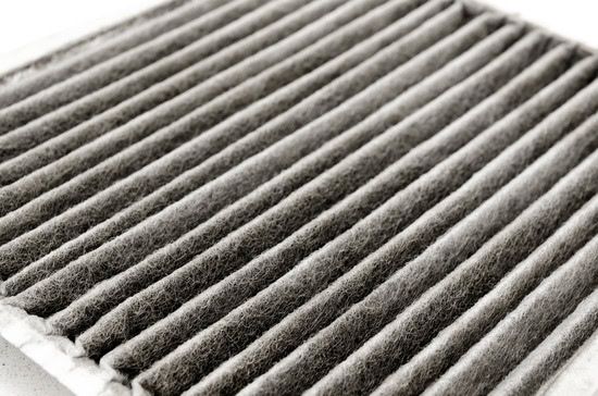 an old dirty air filter for cars